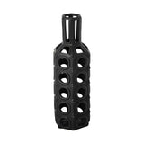 12" Black Ceramic Pierced Geometric Cylinder Table Vase - Homeroots