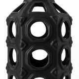 12" Black Ceramic Pierced Geometric Cylinder Table Vase - Homeroots - Flyclothing LLC