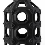 12" Black Ceramic Pierced Geometric Cylinder Table Vase - Homeroots