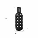 12" Black Ceramic Pierced Geometric Cylinder Table Vase - Homeroots - Flyclothing LLC