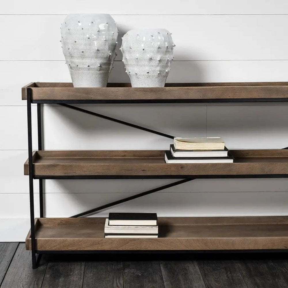 14" White Spiked Organic Glaze Large Mouth Ceramic Vase - Homeroots