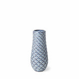 11" Ceramic Blue Abstract Oval Table Vase - Homeroots