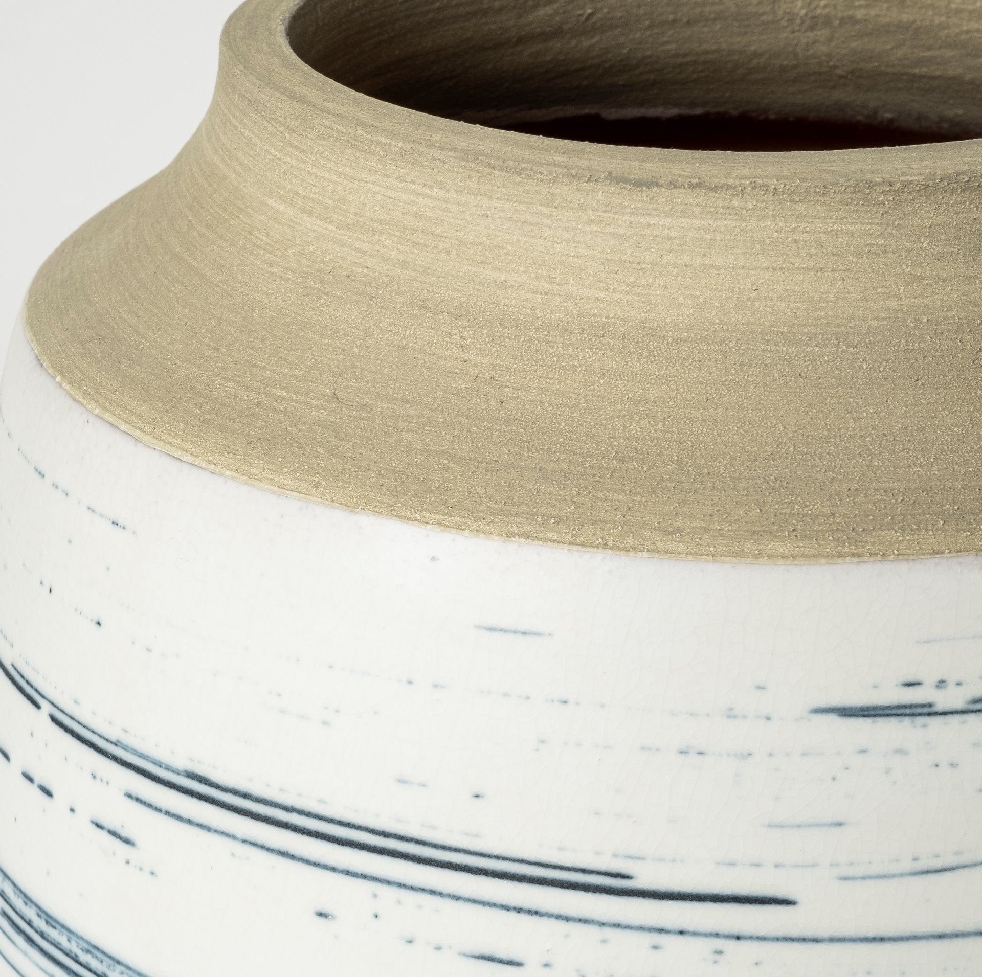 9" Blue White and Sand Coastal Ceramic Vase - Homeroots - Flyclothing LLC
