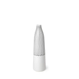 18" Black and White Pinstriope Narrow Ceramic Vase - Homeroots - Flyclothing LLC