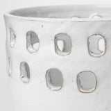 Set of Two White Ceramic Vases with Hollow Details - Homeroots - Flyclothing LLC
