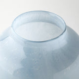 13" Ocean Wave Colored Bubble Glass Oval Urn Glass Vase - Homeroots