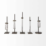 Set of Five Test Tube Vases with Metal Bases - Homeroots - Flyclothing LLC