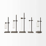 Set of Five Test Tube Vases with Metal Bases - Homeroots - Flyclothing LLC