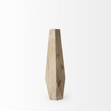 15" Natural Stain Geometric Wooden Vase - Homeroots - Flyclothing LLC
