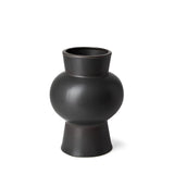 11" Matte Black Contempo Deco Ceramic Vase - Homeroots