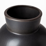 11" Matte Black Contempo Deco Ceramic Vase - Homeroots