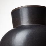 11" Matte Black Contempo Deco Ceramic Vase - Homeroots