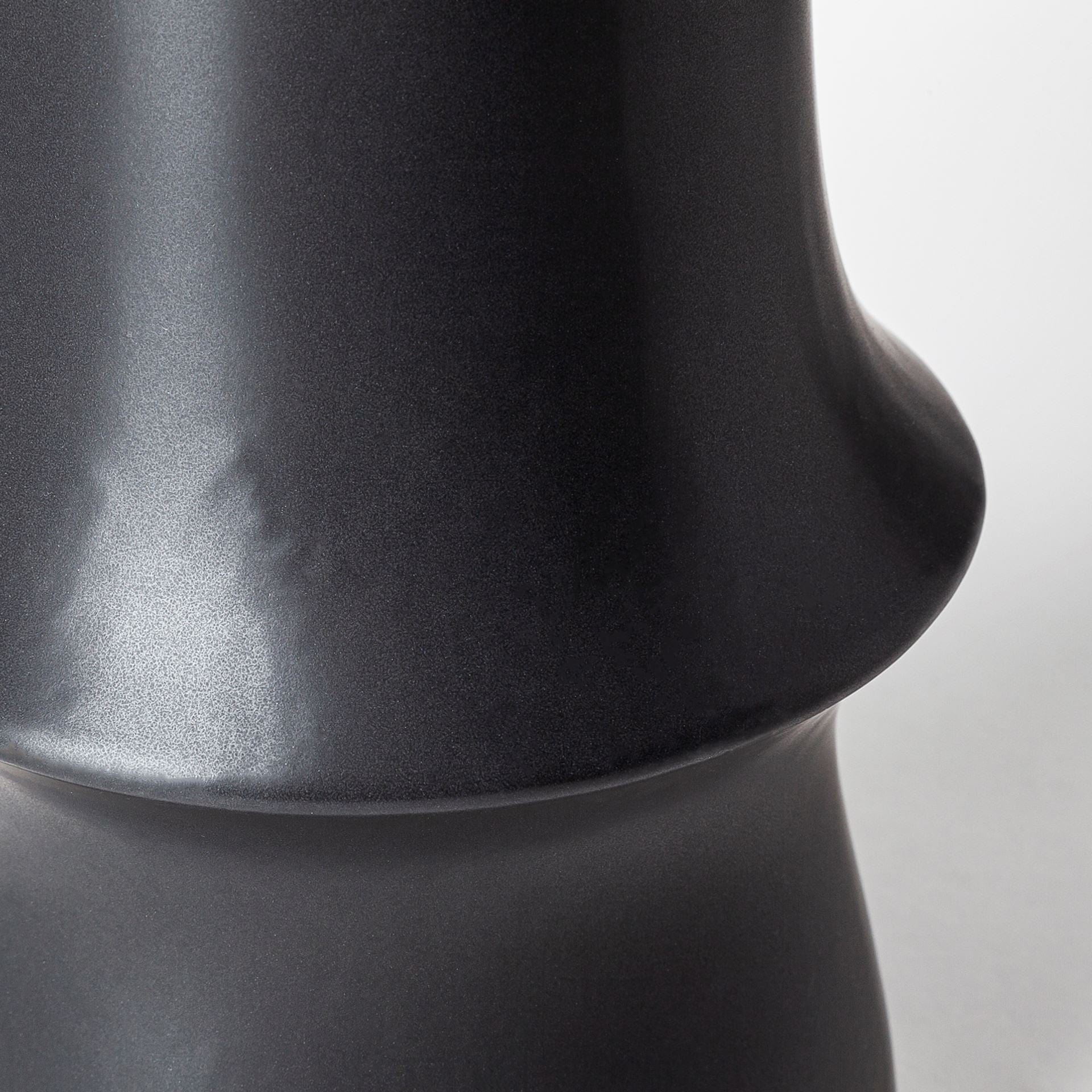 17" Matte Black Contempo Deco Ceramic Vase - Homeroots - Flyclothing LLC