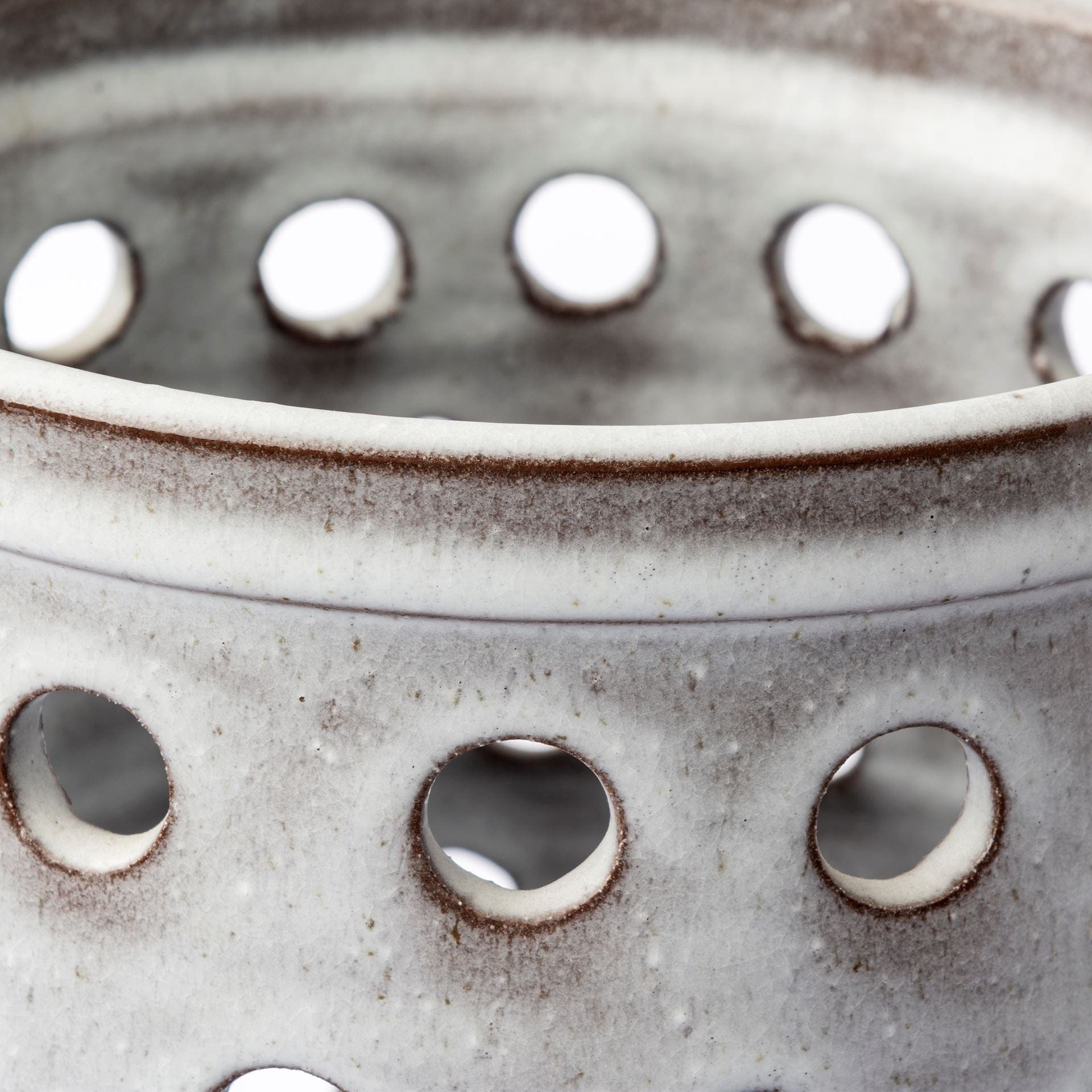 19" Organic White Glaze Pierced Dot Ceramic Vase - Homeroots - Flyclothing LLC