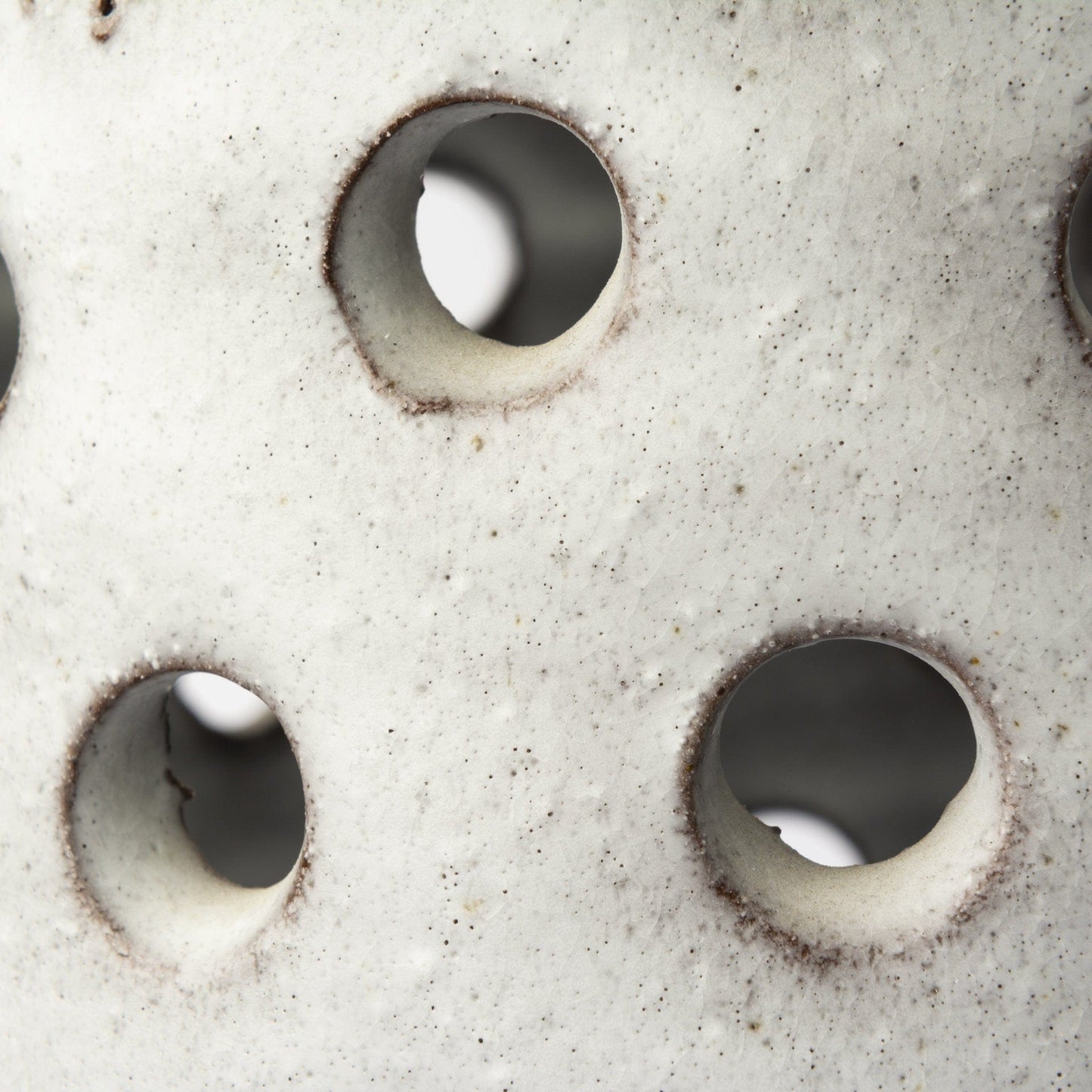 19" Organic White Glaze Pierced Dot Ceramic Vase - Homeroots - Flyclothing LLC