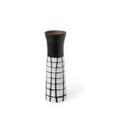 24" Black and White Modern Grid Ceramic Vase - Homeroots - Flyclothing LLC