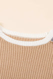 Color Block Round Neck Drop Shoulder Sweater - Trendsi - Flyclothing LLC