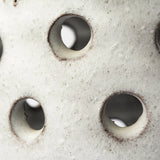 12" Organic White Glaze Pierced Dot Ceramic Vase - Homeroots - Flyclothing LLC