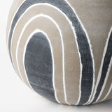 Brown Gray and White Arches Round Ceramic Vase - Homeroots - Flyclothing LLC