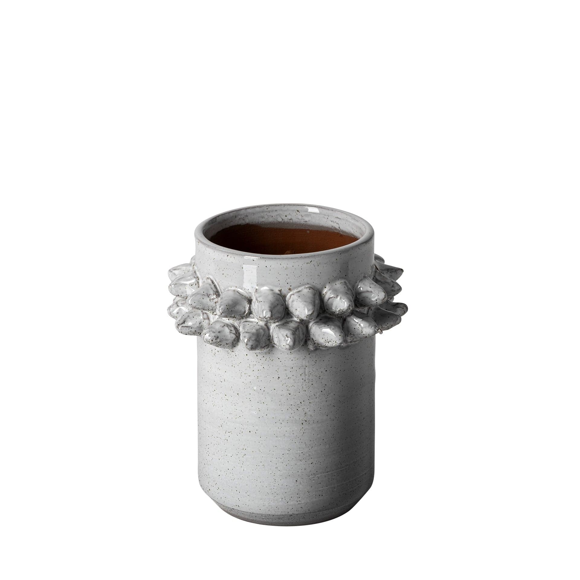 7" Organic Style Whitewash Spikely Ceramic Vase - Homeroots - Flyclothing LLC