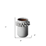 7" Organic Style Whitewash Spikely Ceramic Vase - Homeroots - Flyclothing LLC