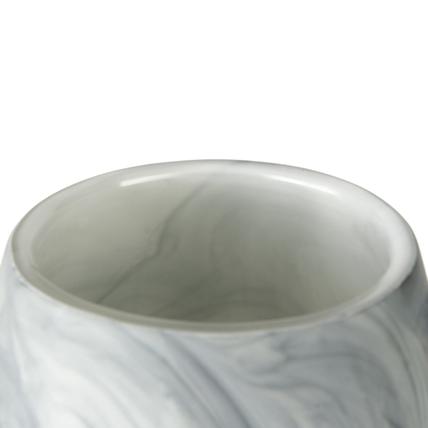 12" Gray and White Marble Design Glass Vase - Homeroots - Flyclothing LLC