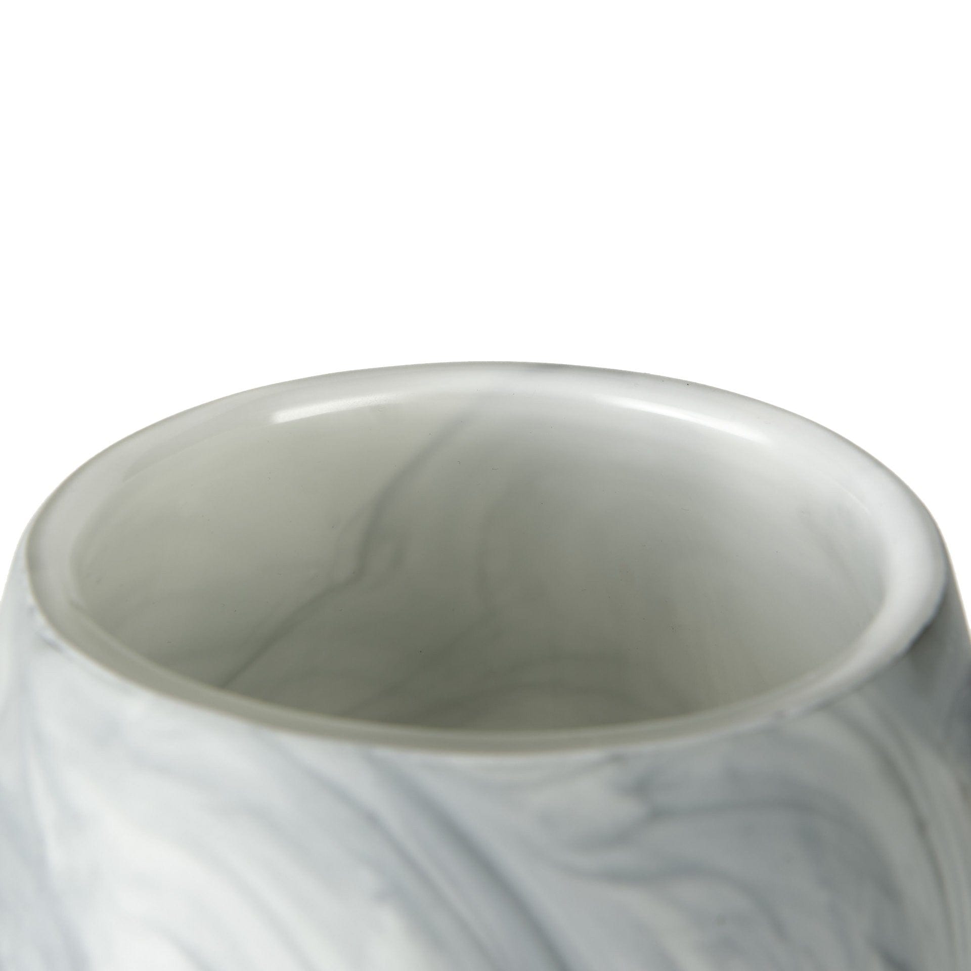 12" Gray and White Marble Design Glass Vase - Homeroots - Flyclothing LLC