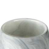 12" Gray and White Marble Design Glass Vase - Homeroots