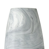 12" Gray and White Marble Design Glass Vase - Homeroots