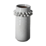 11" Organic Style Whitewash Spikely Ceramic Vase - Homeroots