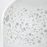 8" Modern Pearl White Gold Rim Rounded Square Glass Vase - Homeroots - Flyclothing LLC