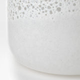 8" Modern Pearl White Gold Rim Rounded Square Glass Vase - Homeroots - Flyclothing LLC