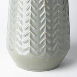 11" Green Organically Chevron Embossed Metal Vase - Homeroots