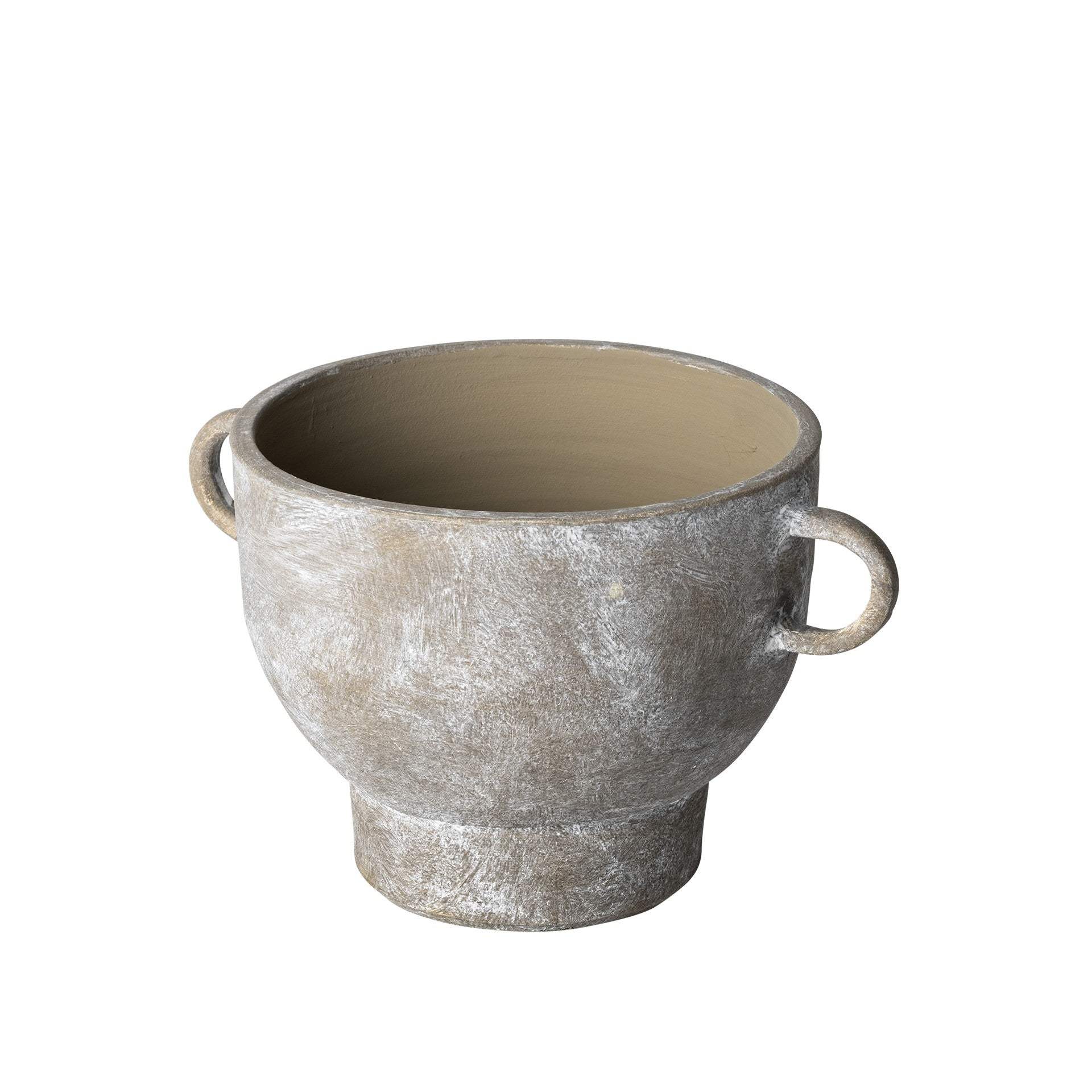 7" Rustic Organic Finish Whitewash Brown Ceramic Vase - Homeroots - Flyclothing LLC