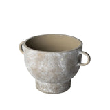7" Rustic Organic Finish Whitewash Brown Ceramic Vase - Homeroots
