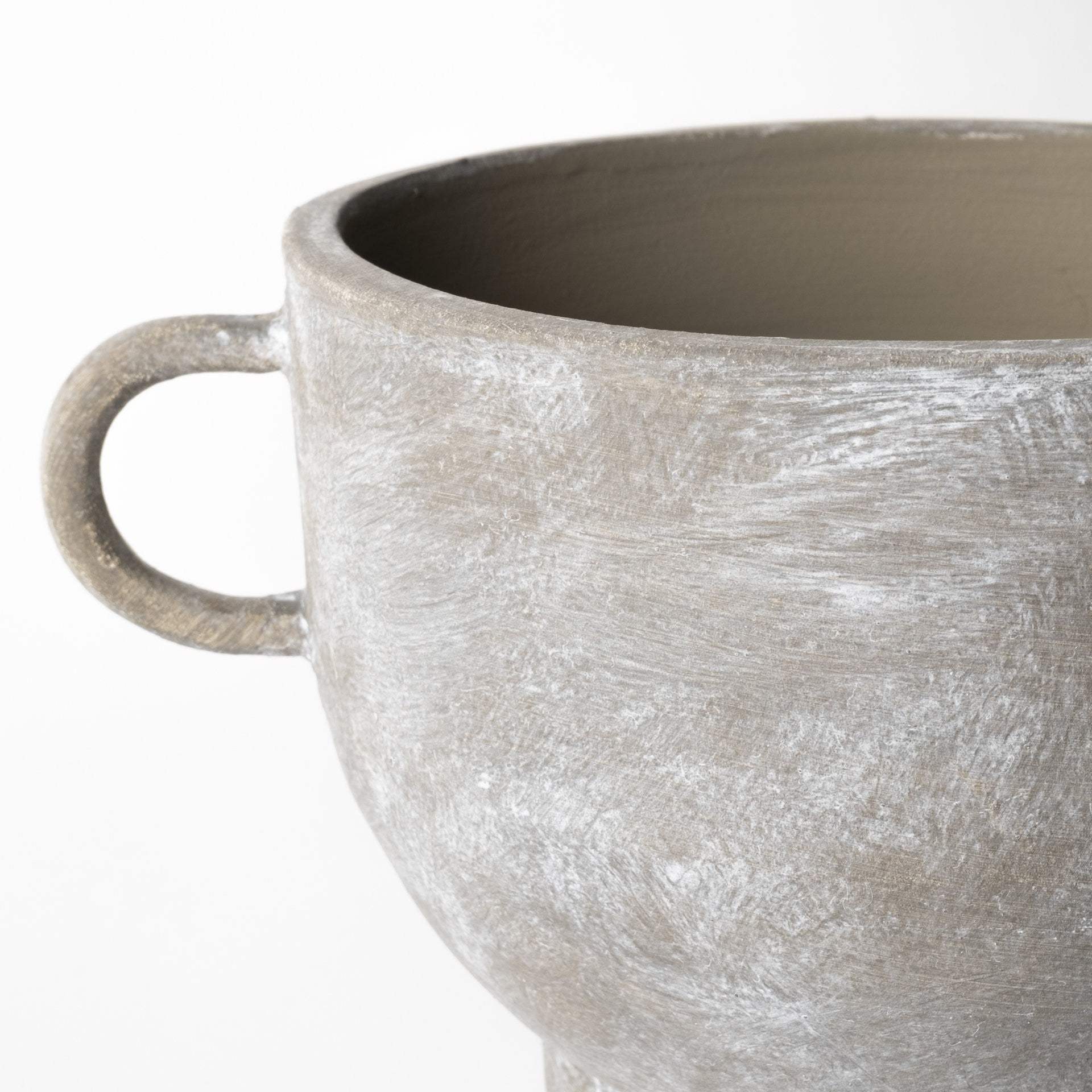 7" Rustic Organic Finish Whitewash Brown Ceramic Vase - Homeroots - Flyclothing LLC