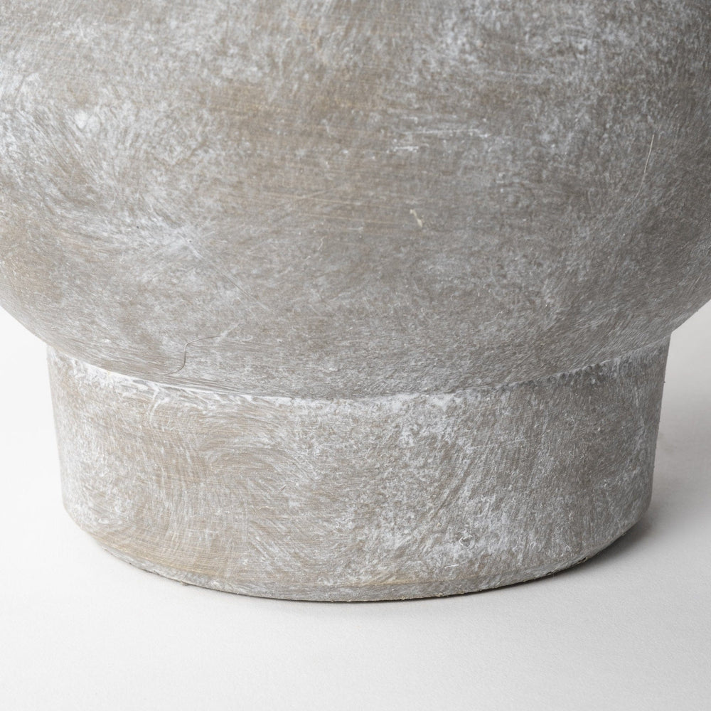 7" Rustic Organic Finish Whitewash Brown Ceramic Vase - Homeroots - Flyclothing LLC