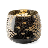 6" Black and Gold Artisan Bubble Glass Vase - Homeroots