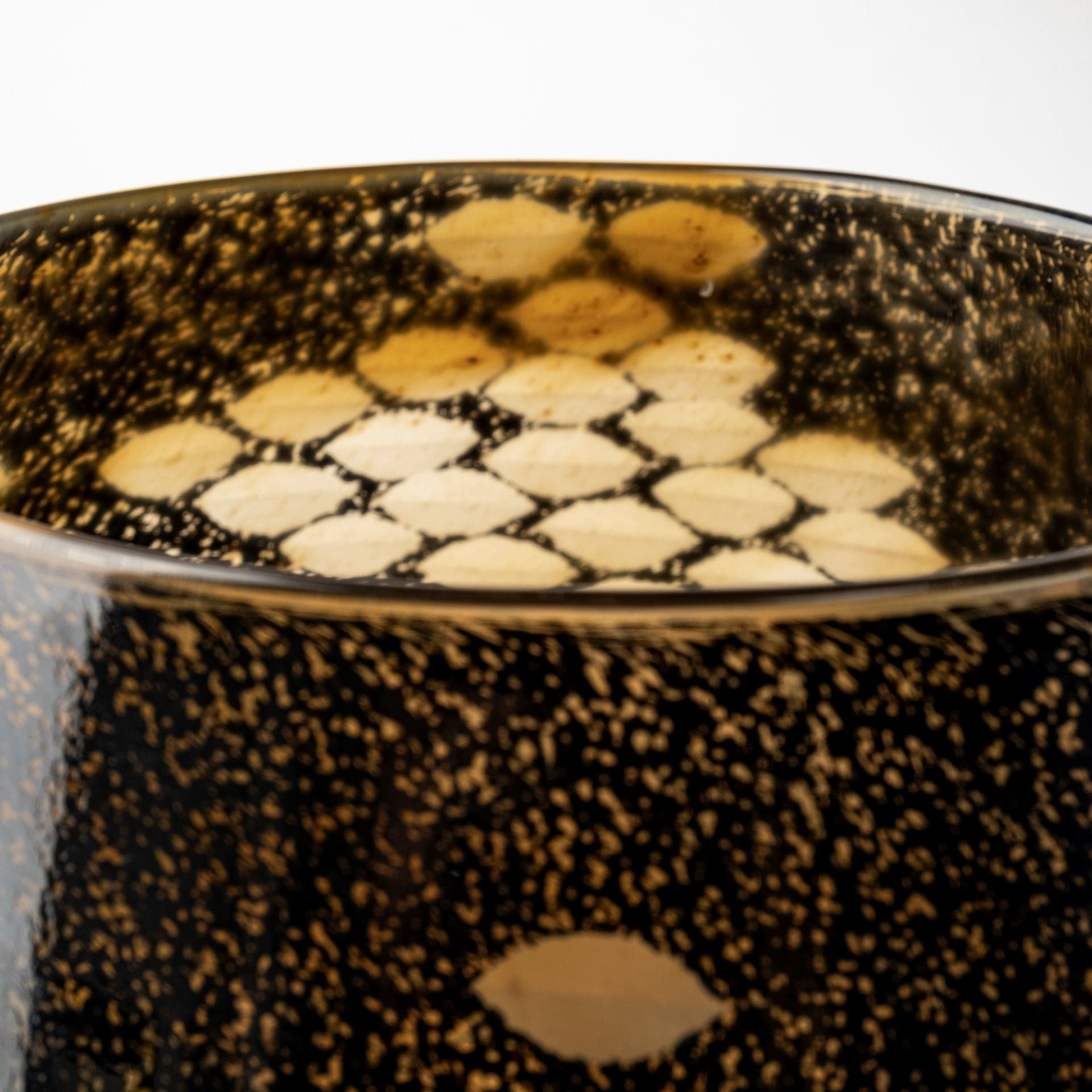 6" Black and Gold Artisan Bubble Glass Vase - Homeroots - Flyclothing LLC