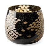 8" Black and Gold Artisan Bubble Glass Vase - Homeroots