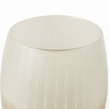 9" Creamy White and Gold Ombre Striped Long Glass Vase - Homeroots