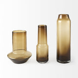 10" Vintage Look Ombre Brown Glass Vase - Homeroots