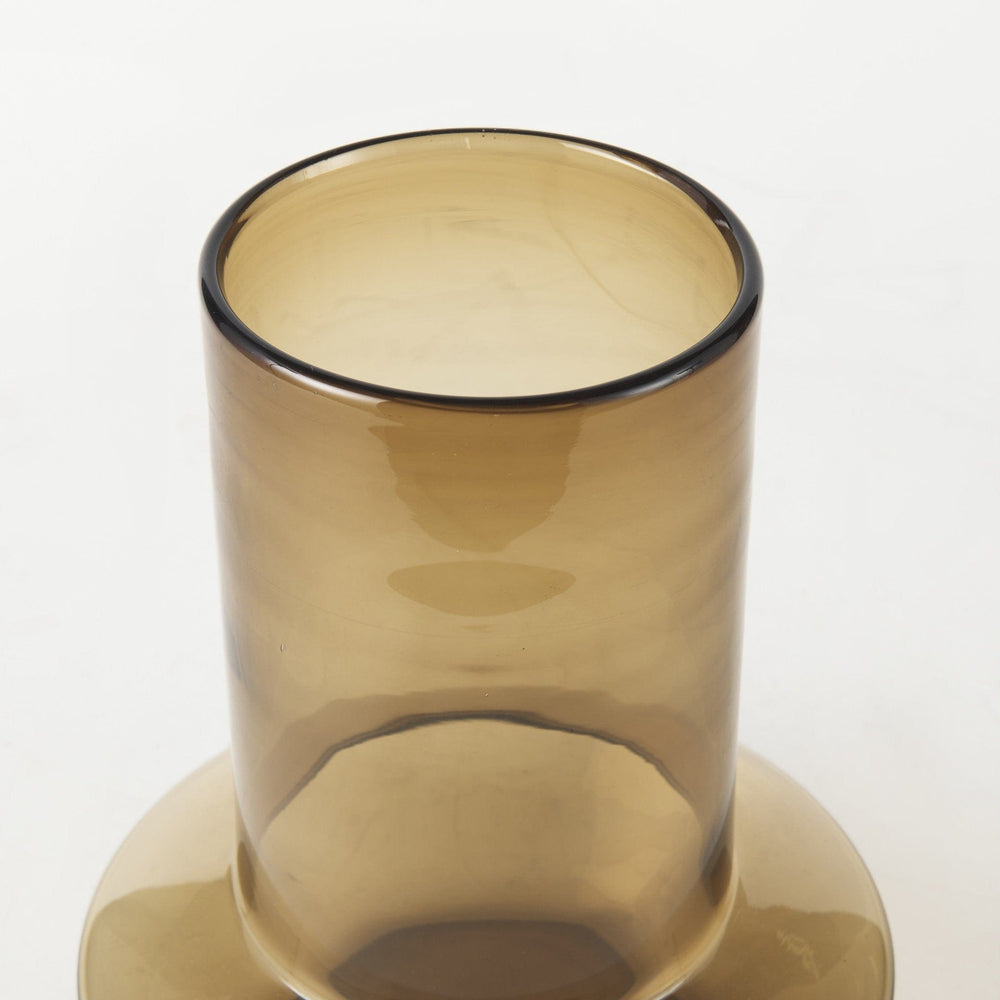10" Vintage Look Ombre Brown Glass Vase - Homeroots