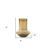 10" Vintage Look Ombre Brown Glass Vase - Homeroots