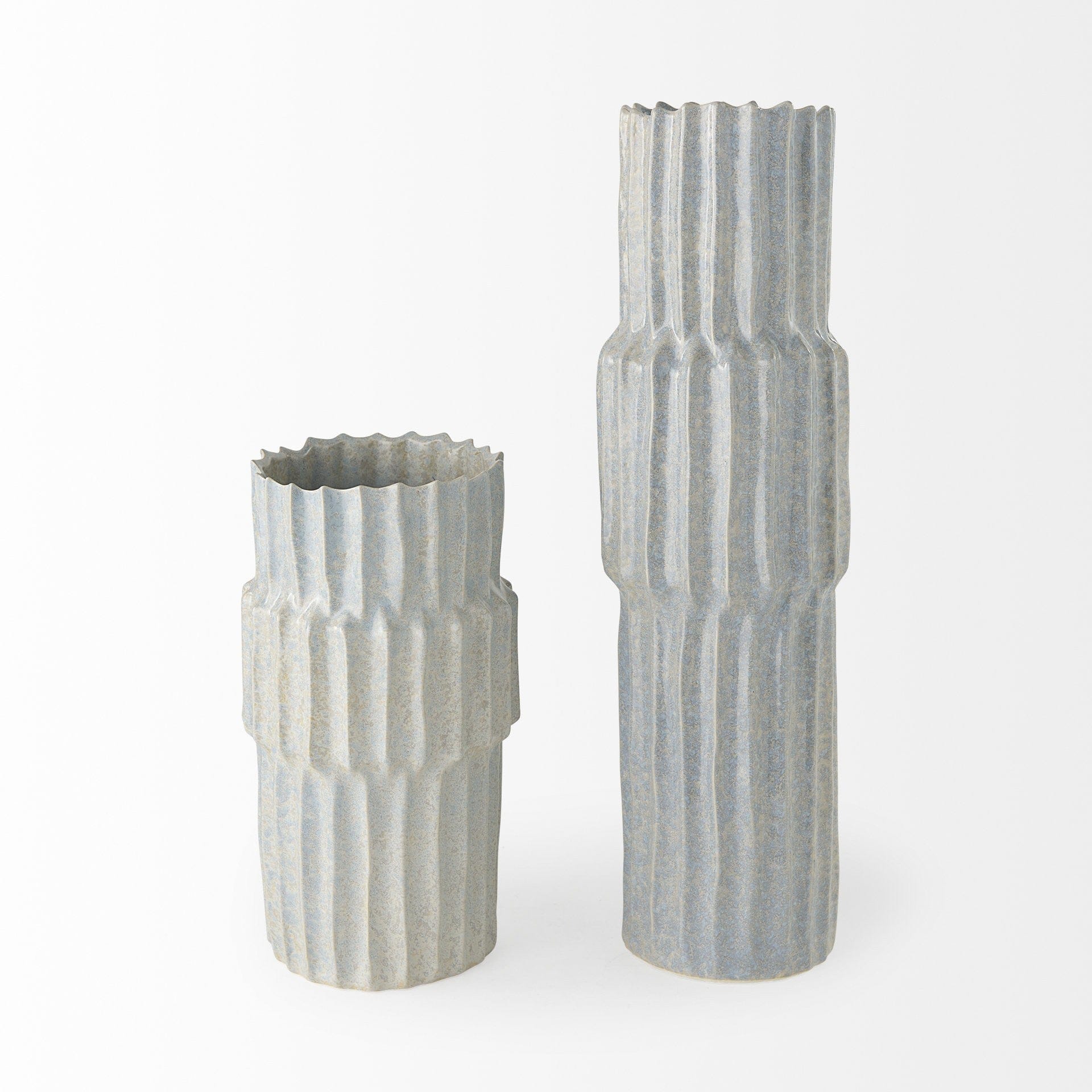 23" Jumbo Organic Textured Gray Vase - Homeroots - Flyclothing LLC