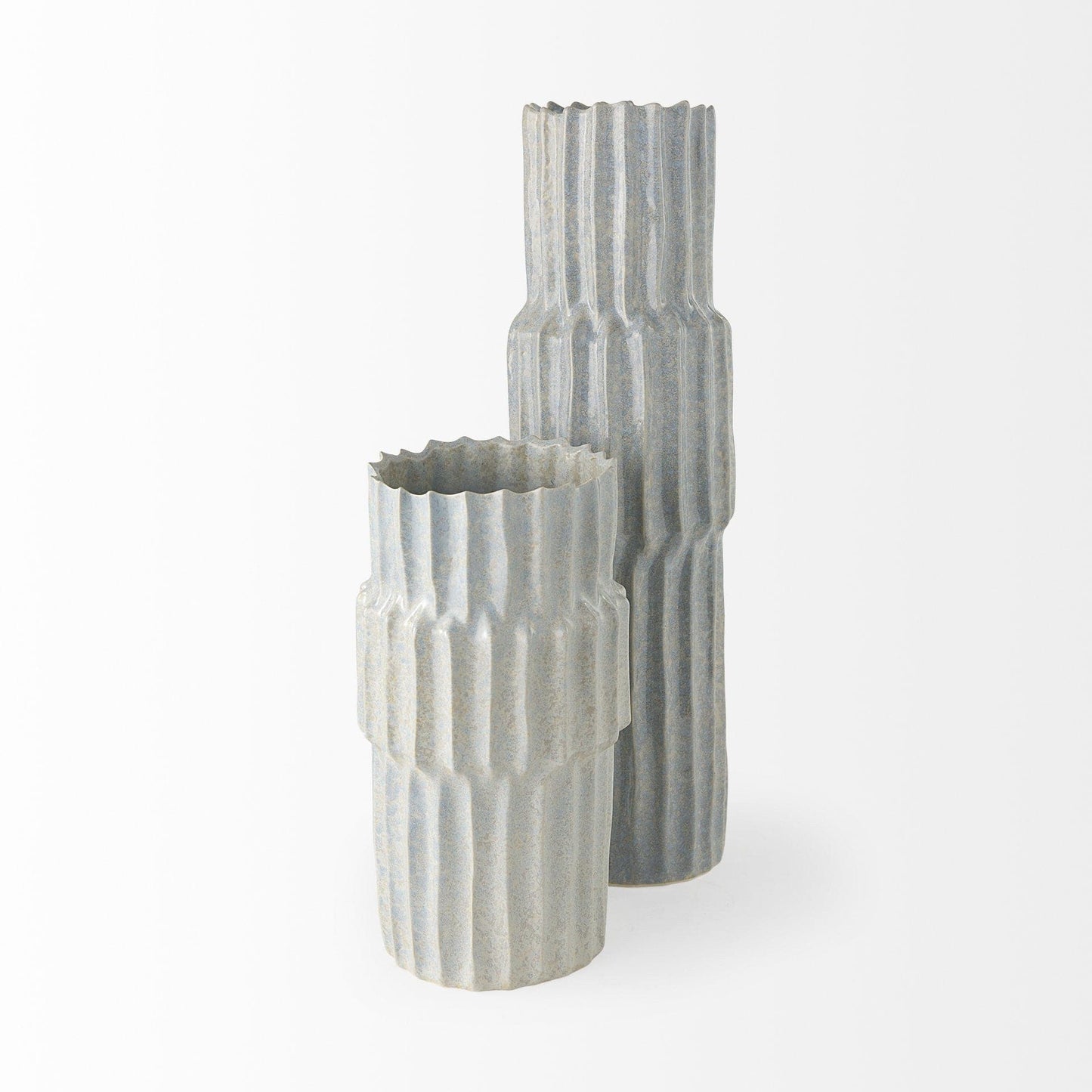 23" Jumbo Organic Textured Gray Vase - Homeroots - Flyclothing LLC