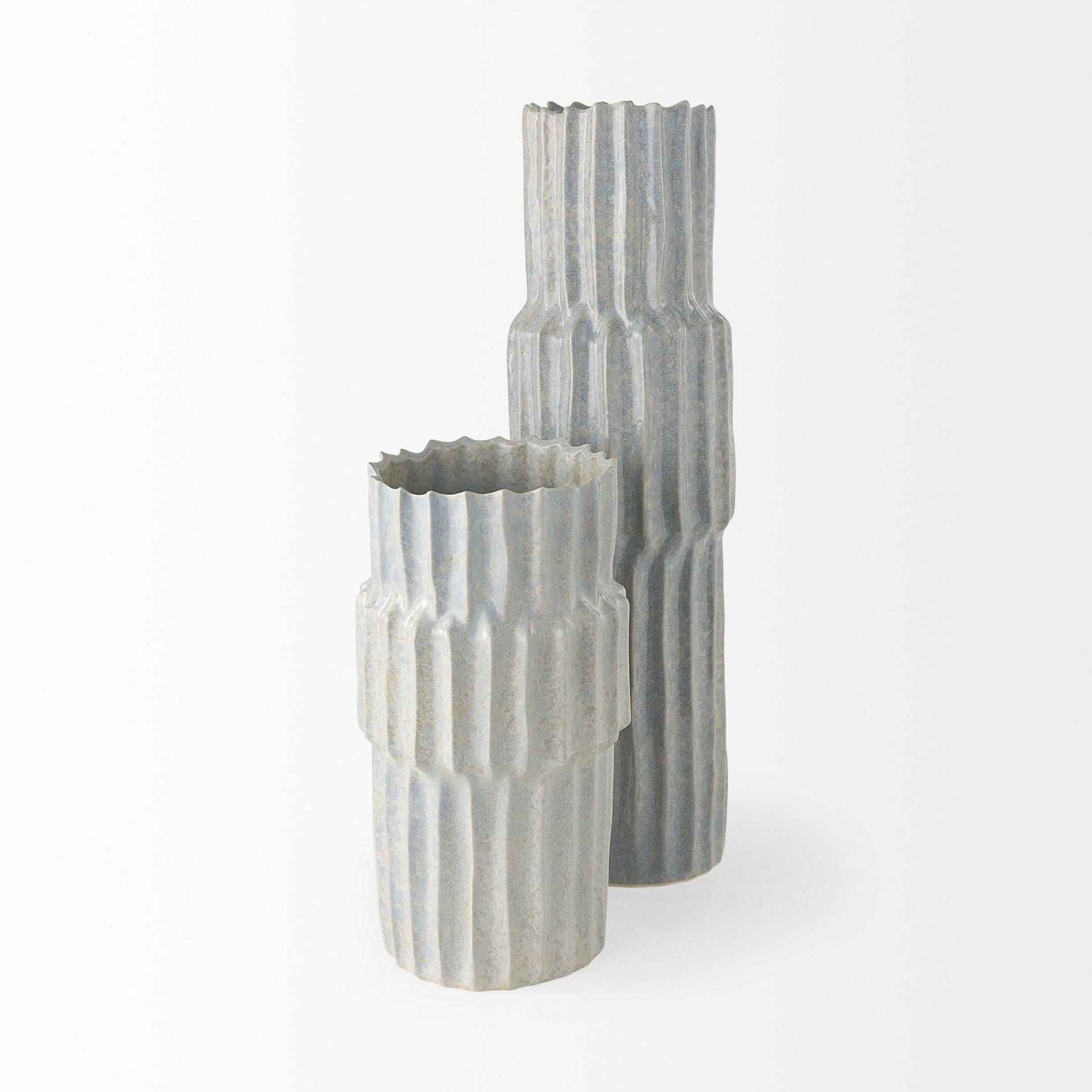 23" Jumbo Organic Textured Gray Vase - Homeroots - Flyclothing LLC