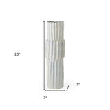 23" Jumbo Organic Textured Gray Vase - Homeroots - Flyclothing LLC