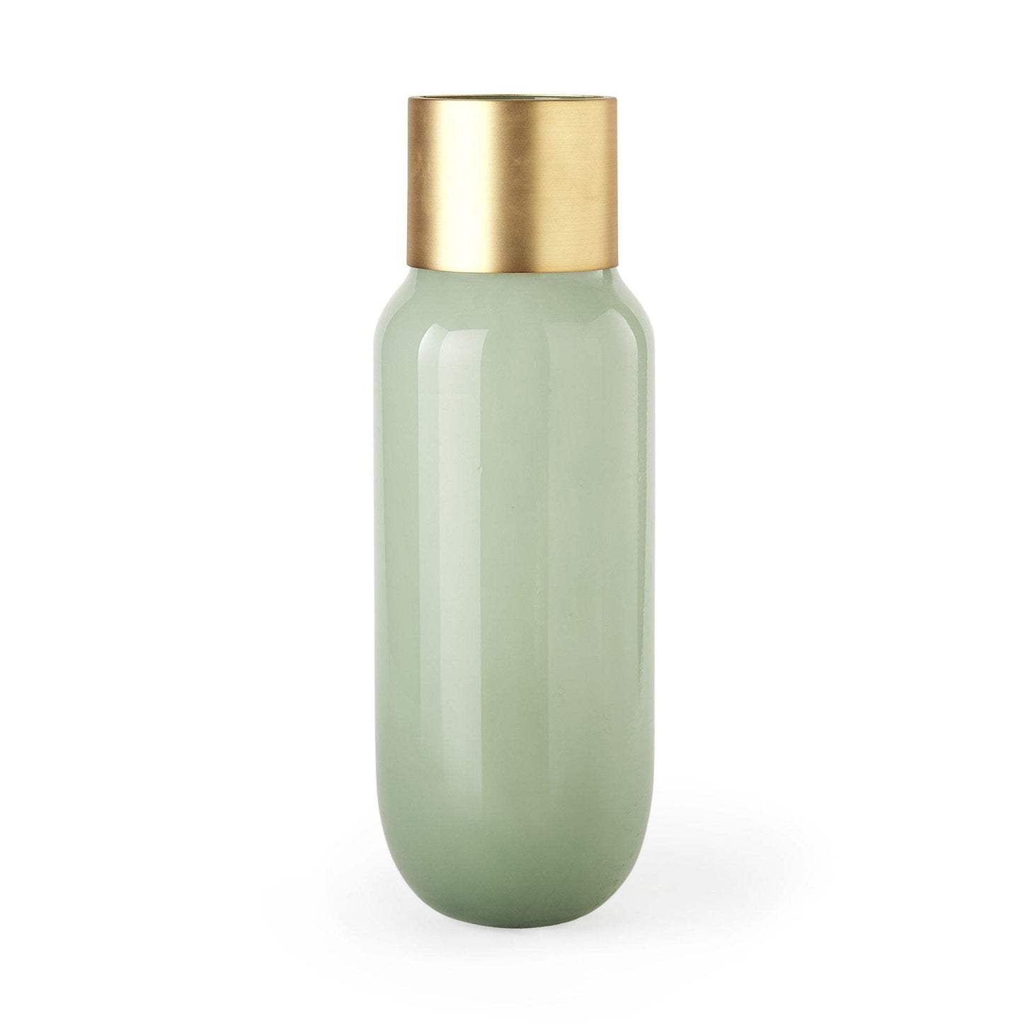 17" Smokey Green and Glass Narrow Vase - Homeroots - Flyclothing LLC