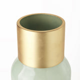 17" Smokey Green and Glass Narrow Vase - Homeroots